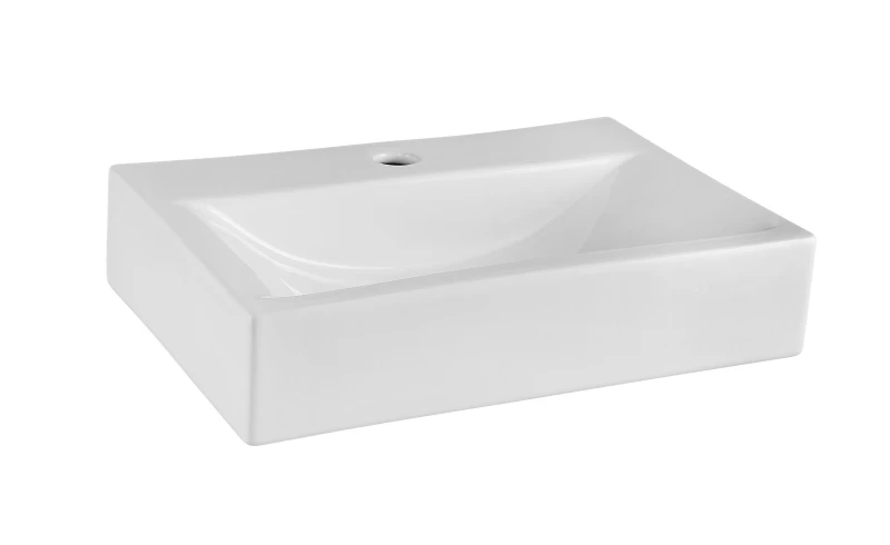 Image of Balterley Rectangular 1 Tap Hole Countertop Vessel without Overflow 460mm White