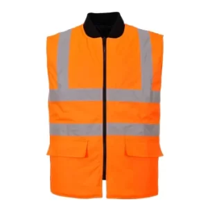 Image of Oxford Weave 300D Class 2 Reversible Hi Vis Bodywarmer Orange S