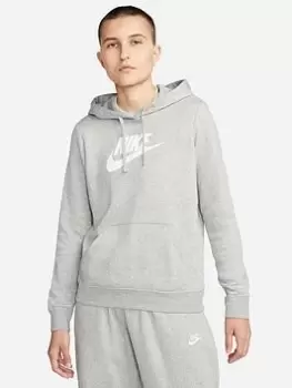 Image of Nike NSW Club Fleece GX Overhead Hoodie - Dark Grey Heather, Size S, Women