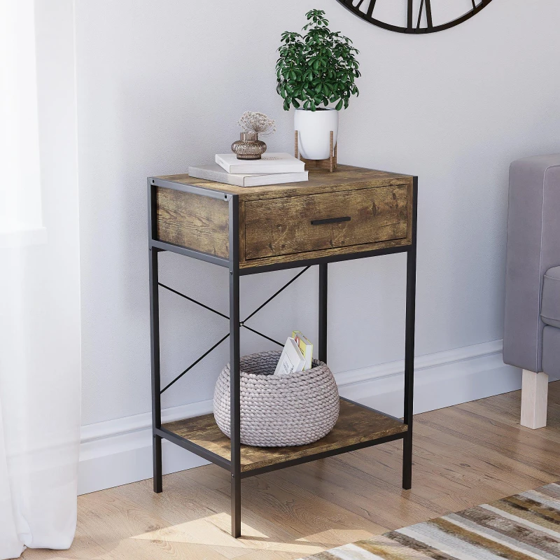 Image of Lassic Vida Designs Brooklyn 1 Drawer Console Table Dark Wood unisex 1 Drawer