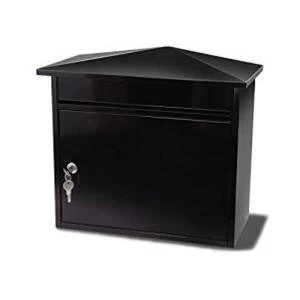 Image of G2 Mersey Post Box Wall Mounted Steel 2 Keys Fixing Kit A4 Slot Black