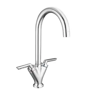 Image of Reginox Chrome Dual Lever Mono Kitchen Mixer Tap - Torino CH