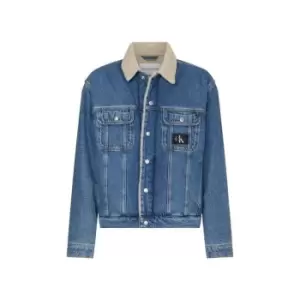 Image of Calvin Klein Jeans Sherpa Denim Jacket - Blue