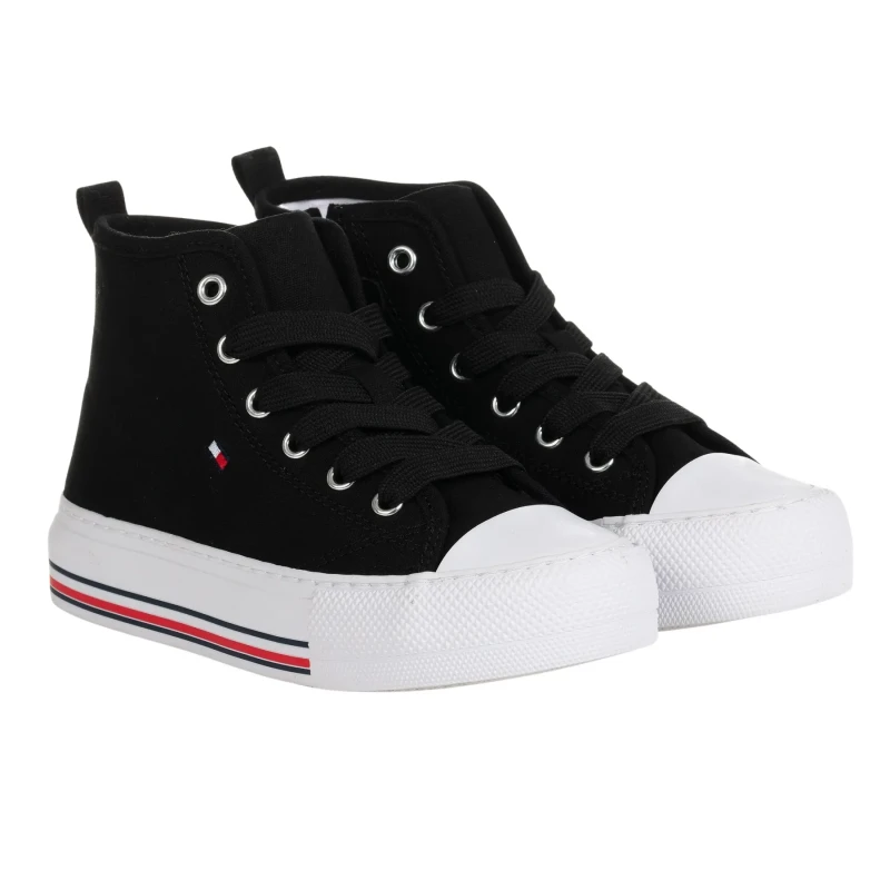 Image of Tommy Hilfiger Womens high top Trainers Tommy Hilfiger Black Noir Female 36