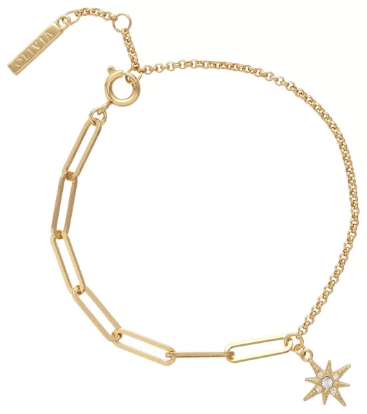 Image of Olivia Burton Yellow Gold Plated Celestial Star Bracelet