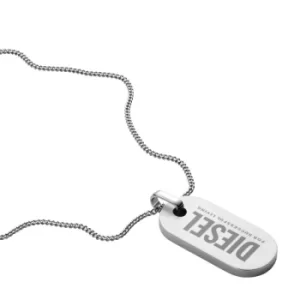 Image of Mens Diesel Stainless Steel Dog Tag Necklace