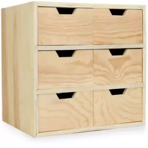 Image of Mini Wooden Chest of 6 Drawers Brown - Pukkr
