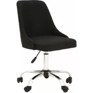 Image of Brent Black And Chrome Home Office Chair - Premier Housewares