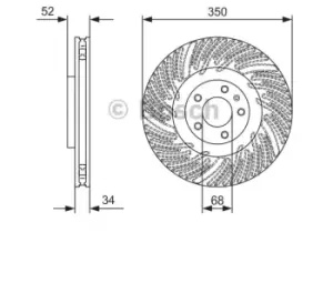 Image of Bosch Brake disc PORSCHE 0 986 479 D26 95B615301,95B615301F,95B615301H Brake rotor,Brake discs,Brake rotors 95B615301T