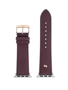 Image of Radley Ladies Dark Cherry Leather Apple Strap With Rose Gold Stud