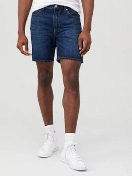 Image of Superdry 05 Conor Tapered Denim Shorts - Dark Blue, Dark Blue, Size 30, Men