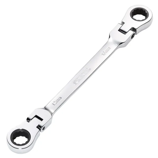 Image of Draper HI-TORQ Metric Flexible Head Double Ring Ratchet Spanner, 12 x 13mm
