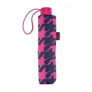 Image of Totes Super Mini Dog Tooth Umbrella - Pink/Navy DT