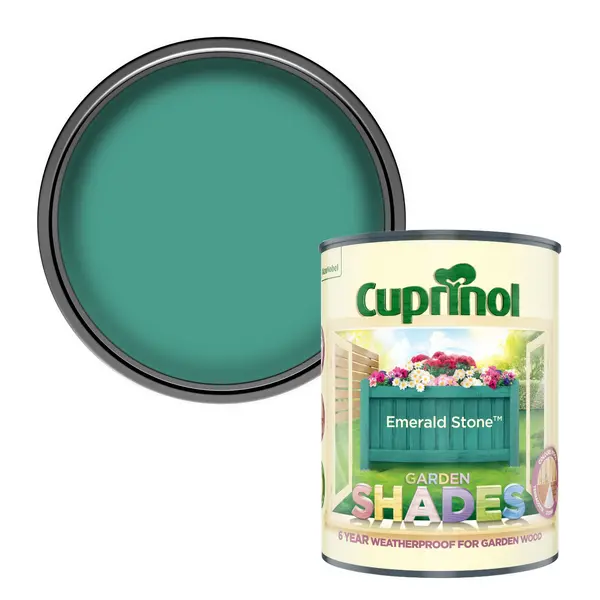 Image of Cuprinol Garden Shades Paint Emerald Stone - 1L Green
