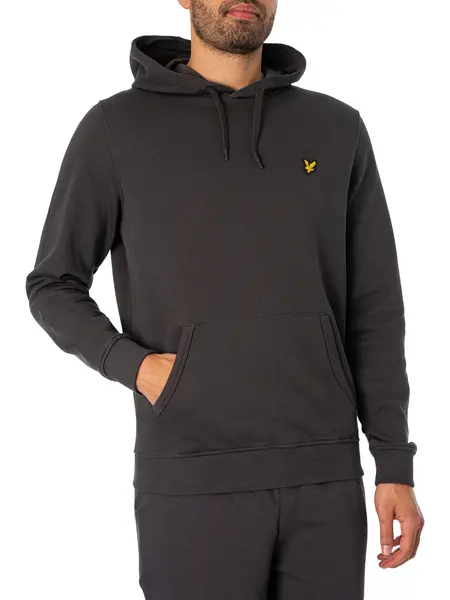 Image of Lyle & Scott Logo Pullover Hoodie Gunmetal M