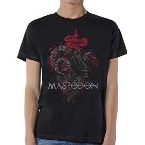 Image of Mastodon - Rams Head Colour Unisex Small T-Shirt - Black