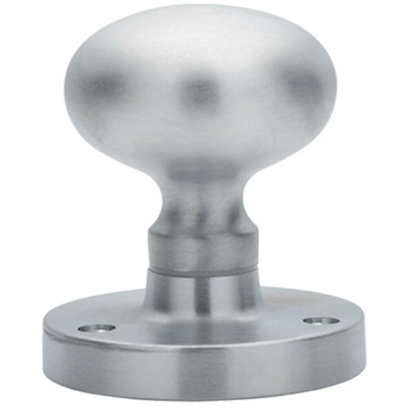 Image of Loops PAIR Mushroom Mortice Door Knob Half Sprung 52mm Diameter Satin Chrome Multi unisex