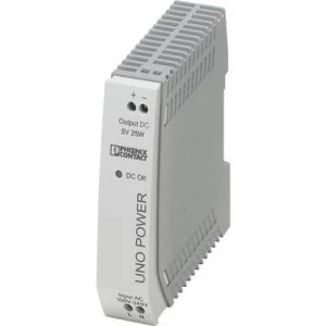 Image of Phoenix Contact UNO-PS/1AC/ 5DC/ 25W Rail mounted PSU (DIN) 5 V DC 5 A 25 W 1 x