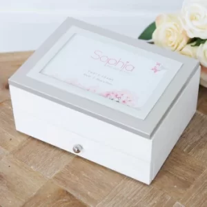 Image of Sophia Jewellery Box with Photo Frame 6" x 4" Lid & Drawer