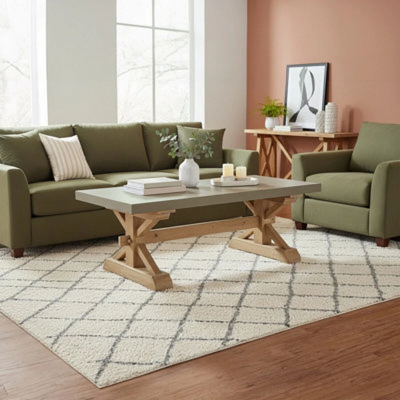 Image of Premier Housewares Interiors by Premier Traditional Wooden Coffee Table, Rustic Coffee Table, Natural Wood Coffee Table, Traditional Coffee Table Natu