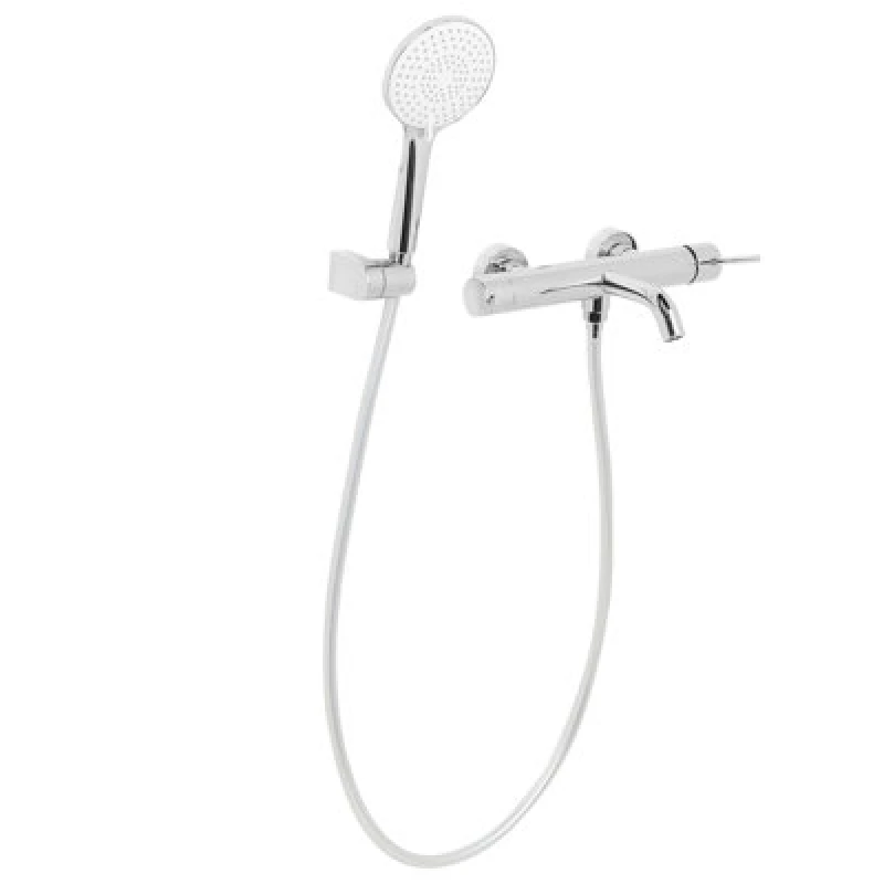 Image of Beliani Wall Mounted Bath Shower Mixer Tap Meliquina Silver
