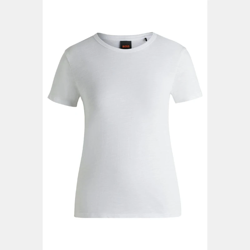 Image of Boss C Elsa Regular-Fit T-Shirt in Slub Cotton White female XS