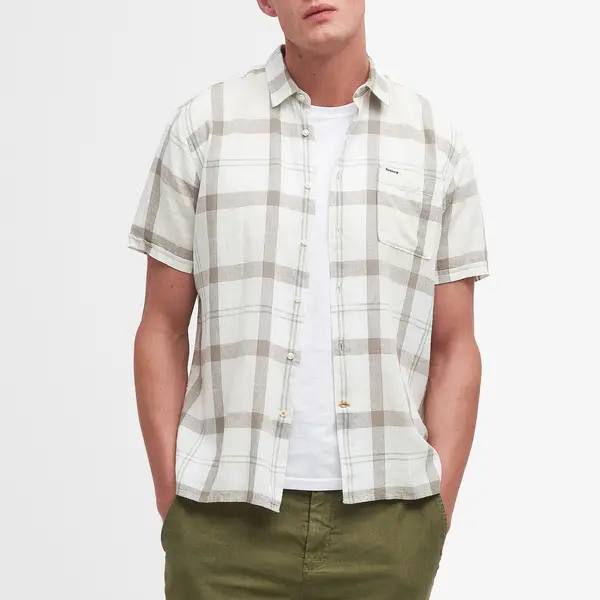 Image of Barbour Heritage Croft Checked Linen-Blend Overshirt - M Multi Shirts male MSH5197TN26 M