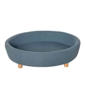 Image of PawHut Soft Sofa Pet W/ Cushioned Bed & Wooden legs - Light Blue