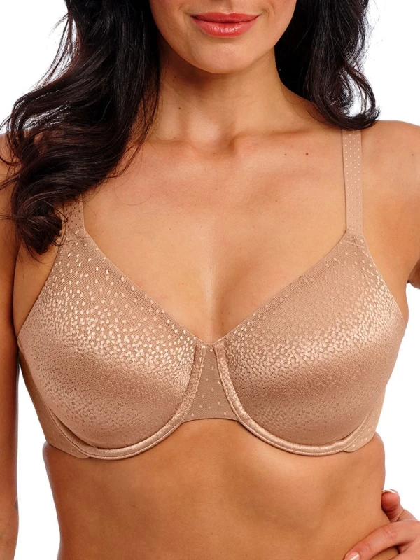 Image of Wacoal Womens Back Appeal Underwire Bra in Beige Size: 32E Beige Female 32E