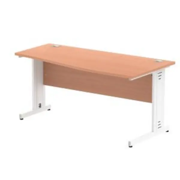 Image of Impulse 1600600 Right Hand White Cable Managed Leg Wave Desk Beech DYNMI003003