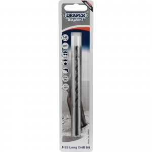 Image of Draper Expert HSS Extra Long Jobber Drill Bit 5mm