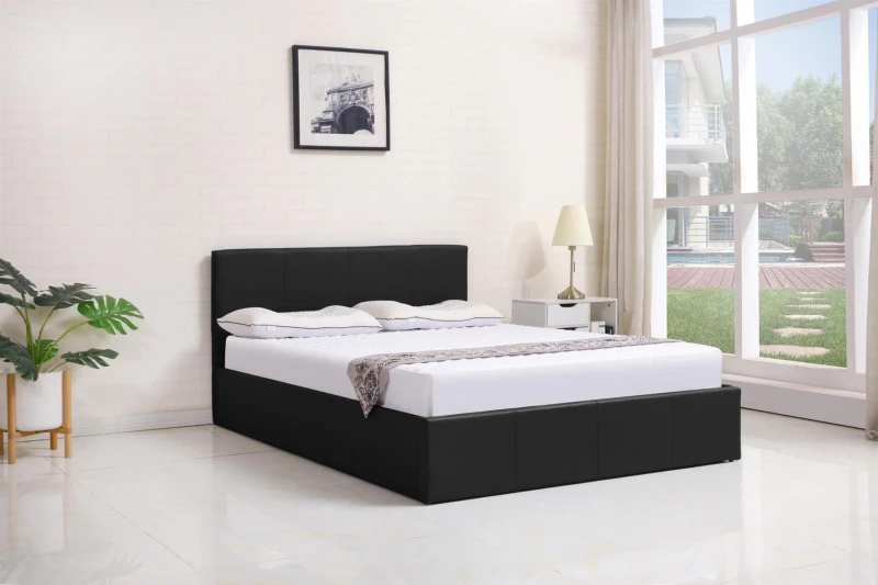 Image of KOSY KOALA Ottoman Bed - Space-Saving, Durable, and Customisable Ottoman Bed, (Black, 3ft) Black