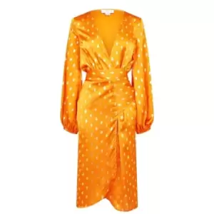 Image of Never Fully Dressed Fleck Vienna Wrap Dress - Orange