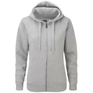 Image of Russell Mens Authentic Full Zip Hooded Sweatshirt / Hoodie (XL) (Light Oxford)