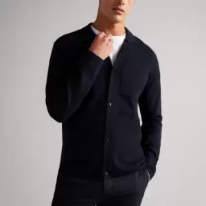 Image of Ted Baker Mens Abbeyrd Milano Stitch Cardigan - Navy - 2/S