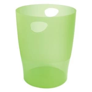 Image of Exacompta Iderama 15 Litre Waste Bin Lime D263 x H335mm 45397D
