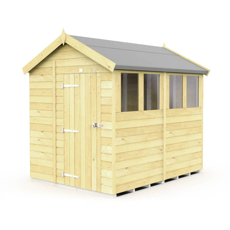 Image of Diy Sheds 6 X 8 Apex Shed Shiplap Pressure Treated One Colour WFSZL Unisex