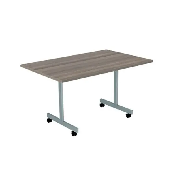 Image of Jemini Rectangular Tilting Table 1200x700x730mm Grey Oak/Silver KF822381