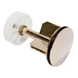 Image of Plumbsure Metal Plastic Pop Up Bath Plug with Strainer Gold Effect