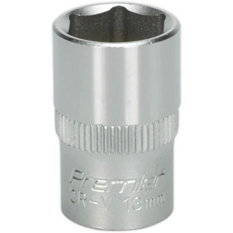 Image of Loops 13mm Forged Steel Drive Socket - 3/8" Square Drive - Chrome Vanadium Socket Metallics