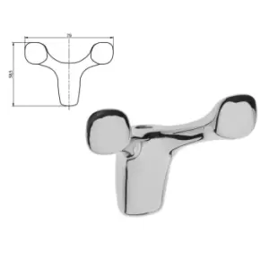 Image of GTV Modern Hat Coat Hanger Hook Door Wall Bath Model Toledo 58mm - Colour Chrome