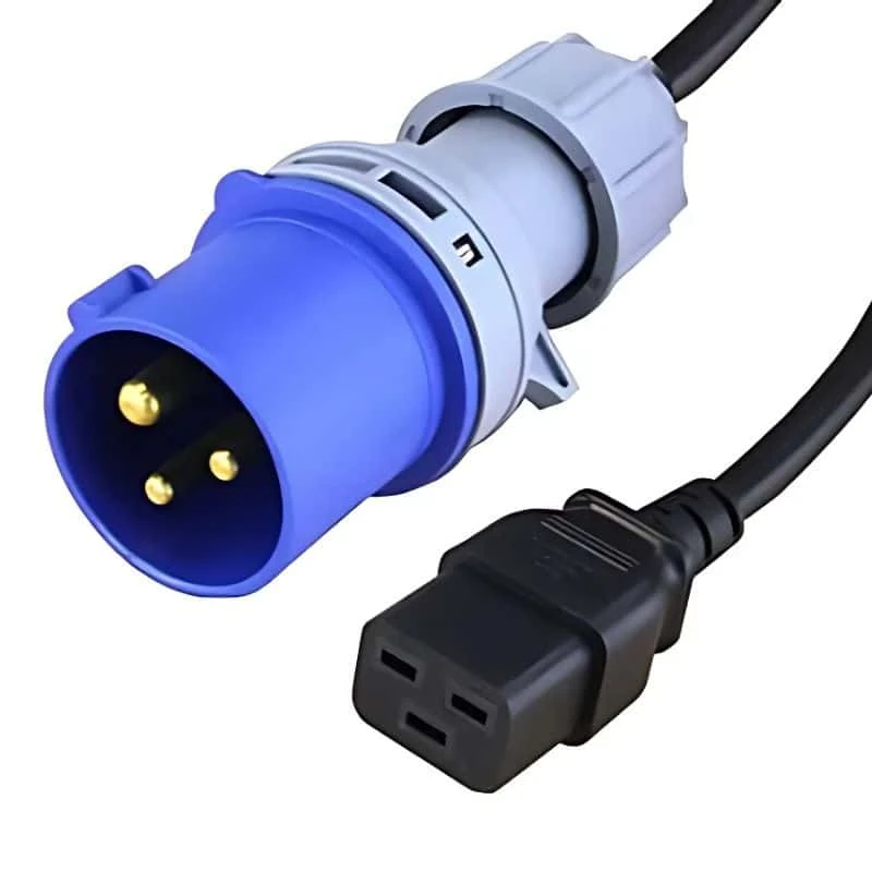 Image of FDL 5M 16 AMP COMMANDO PLUG TO IEC C19 SOCKET POWER CABLE