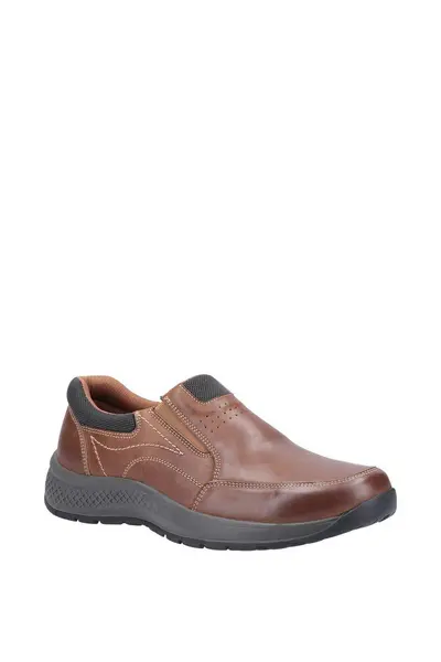 Image of Cotswold 'Churchill' Leather Slip On Shoes Tan