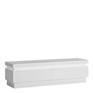 Image of Lyon 2 Drawer TV Cabinet (Including LED Lighting) In White And High Gloss