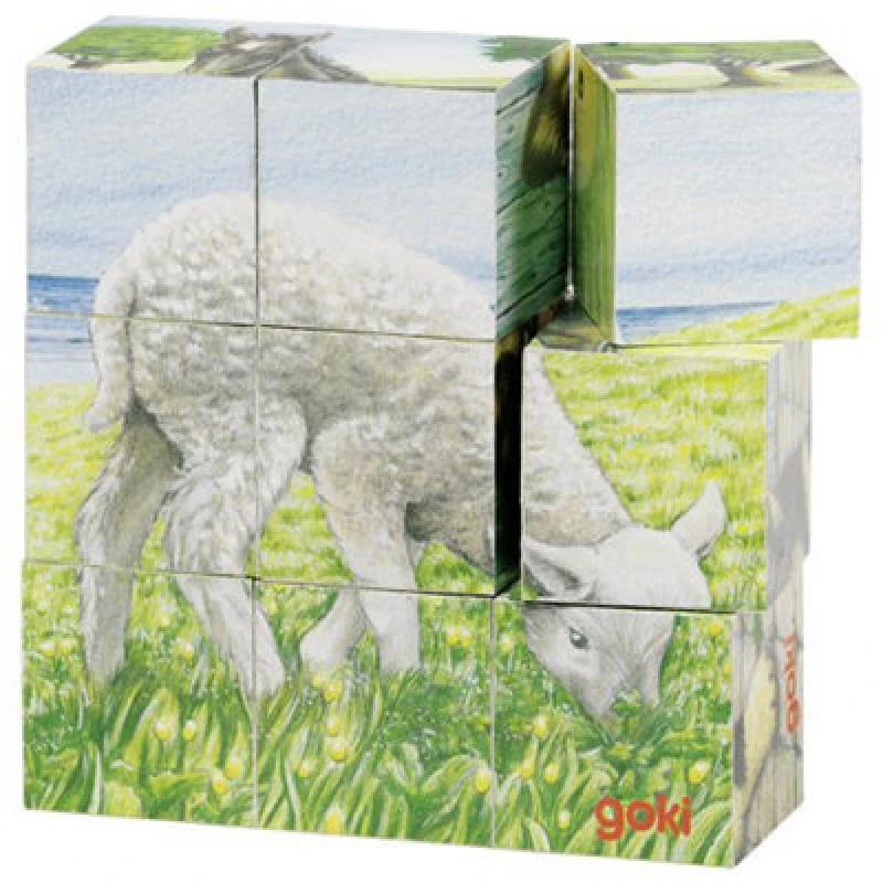 Image of Goki Farm Animals Puzzle Cubes