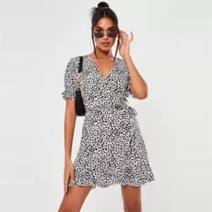 Image of Missguided Slv Ruffle Hem Tea Dress Ss Dalm - White