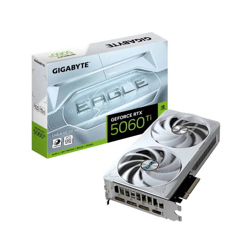 Image of Gigabyte GeForce RTX 5060 Ti EAGLE OC ICE 8GB Graphics Card - GV-N506TEAGLEOC ICE-8GD