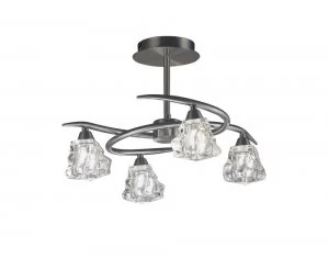 Image of Semi Flush Ceiling 4 Light G9, Satin Nickel