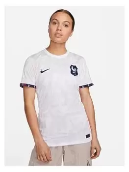 Image of Nike France 2023 Womens Away Stadium Short Sleeved Shirt - White, Size S, Women