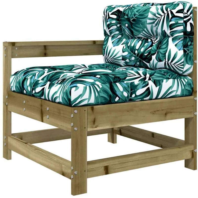 Image of vidaXL Garden Chair with Cushions Impregnated Wood Pine, Brown 825575